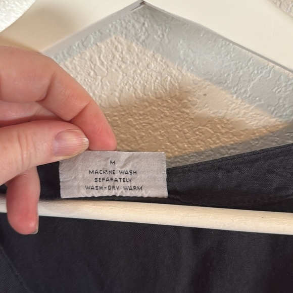 Cut Loose Black Button Down Midi Linen Blend Dress Size Medium Lagenlook - Picture 3 of 8